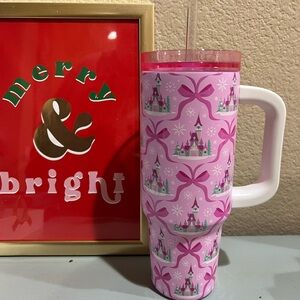 Pink Disney parks Castle Tumbler with Straw sold out online instantly